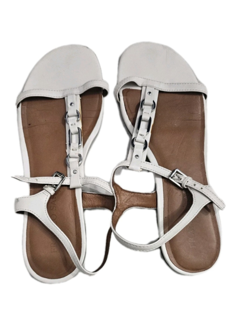 Francois Sarto Womens White Sandle Size 8
